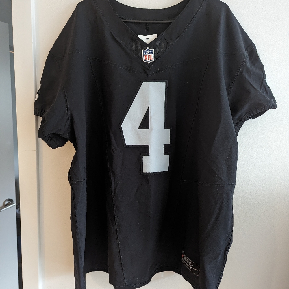 Nike On-Field Derek Carr Las Vegas Raiders Jersey #4 $350 MSRP 3XL 56 XXXL black